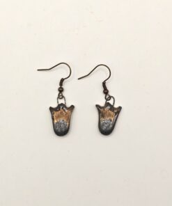 bronz tulipán kerámia fülbevaló